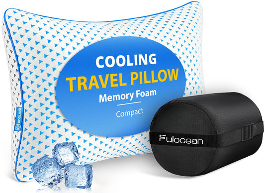 Adjustable Small Cooling Memory Foam Pillow for Travel, Airplanes & Camping - Recharge Pillows