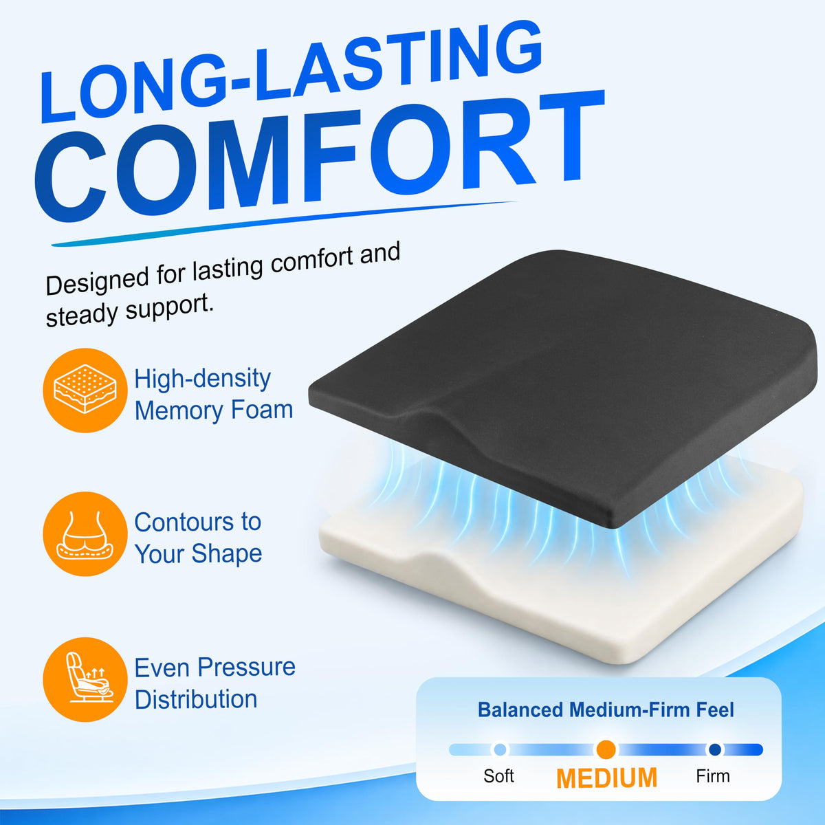 Car Seat Cushion: Memory Foam Driver Seat Cushion for Long Driving