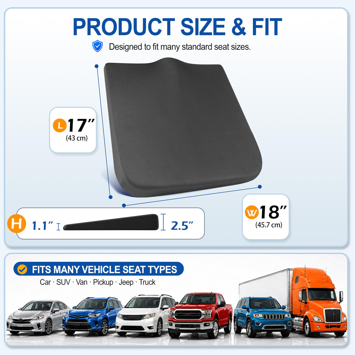 Car Seat Cushion: Memory Foam Driver Seat Cushion for Long Driving