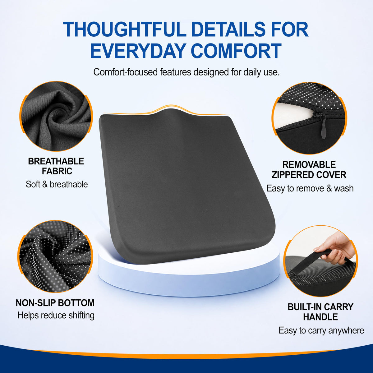 Car Seat Cushion: Memory Foam Driver Seat Cushion for Long Driving