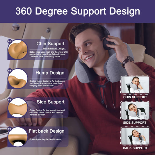 Neck Pillow for Traveling,100% Pure Memory Foam - Recharge Pillows